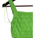 ZARA Rare Sleeveless Sweater Pearl Knit Stretch Cropped Tank Top S Green #3751 Photo 6