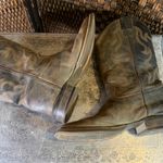 Old West  Brown Cowboy Boots Embroidered Leather Size 4(kids)/6.5(women’s) Photo 6