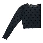 Play Boy Women Crop Top Size L/XL Black Lace Sheer Long Photo 5