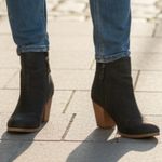 ALDO Charcoal Leather Ankle Booties Photo 0