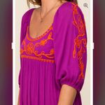 Free People NEW  Wedgewood Magenta Embroidered Maxi Dress XS Photo 2