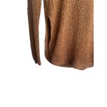 Alya Women Sweater S Brown Academia Open Knit Tunic Elbow Patch Cozy Fall Preppy Photo 6