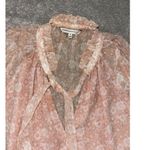 Rebecca Minkoff Women Viko pink floral Tie Neck Long Sleeve Top size S Photo 2