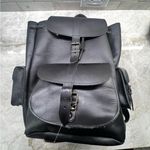 Sleek Black Leather Backpack Photo 0