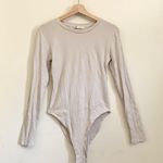 ZARA  Beige Cream Crewneck Long Sleeves Bodysuit Large Photo 0