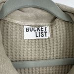 Bucket List Thermal Waffle Henley oversized size medium Tan Boho Streetwear Photo 3