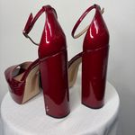 Kori  Burgundy Patent Platform Heels Block Heel Ankle Strap Size 8.5(B80) Photo 3