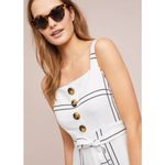 Anthropologie Sancia Valou Jumpsuit in White Windowpane Large Photo 1