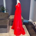 Women’s Red Prom Party Formal Dress With Corset Back and Leg Slit Size 10 NWOT Red Photo 4