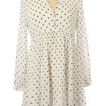 ZARA  White Black Pleated Dot Dress - S Photo 0