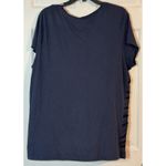 Women’s Ana Navy Blue Short Sleeve Tee With Sequin Design, Cotton/Modal, 2X Photo 3