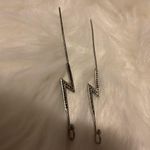 Lightning bolts cubic zirconia silver edgy ear crawler Photo 3