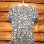 Mac Duggal 5717 Womens Blue Embellished Butterfly Sleeve High Neck Gown Photo 10