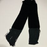 Black Burnout Check Velour Velvet Soft Scarf w/Fringe Photo 1