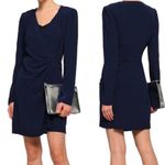 Maje ✨HP✨Renie V-neck Long-sleeve Wrap In Navy Blue Viscose Short Casual Dress✨ Photo 1