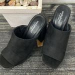 Steve Madden  Cool Planet Black Leather Block Heel Open Toe Shoes 8 NEW Photo 1