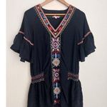 Calypso St. Barth  Dress Womens Mini Tunic Boho Peasant Small Embroidered Ruffle Photo 0