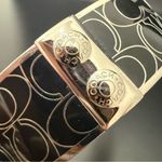 Coach  Signature C Black Enameled Silver-tone Bangle Bracelet 57.9g. Photo 9