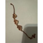 Women's Gold Tone Heart Shaped Charm Adjustable Chain Bracelet Dainty Feminine Gold Photo 3