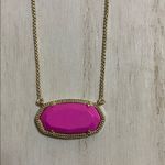Kendra Scott  Elisa Magenta Magnesite/gold color border pendant necklace Photo 1