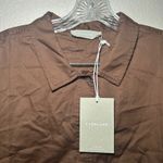 Everlane  Brown Long Sleeve Button Up Shirt medium NWT academia old money neutral Photo 3