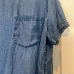 LC Lauren Conrad Indigo cuffed Short Sleeve Top size large. Photo 2