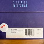 Stuart Weitzman  Playdate 7.5 Crackled Sliver Wedge Sandals Photo 5