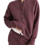 Madewell Betterterry Henley Sweatshirt Raglan Oversized Pullover Purple XS Photo 0