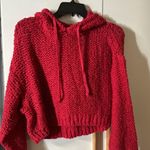 Pilcro Anthropologie  Chunky Knit Sweater Dropped Sleeves Hoodie Cropped Photo 2