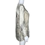 Tempo Paris Shirt Womens Small Cream Gray Snake Print Silk Blouse Edgy Casual Photo 1