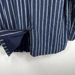 Treasure & Bond Treasure Bond Navy Blue Striped Linen‎ Blend Blazer Jacket Business Casual M Photo 4