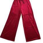 Monteau Velvet Ribbed Wide Leg Jumpsuit Women’s Size XL Burgundy Open Back Photo 5