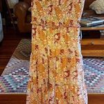 ASTR Floral Smocked Tiered
Midi Dress In Rust Blue Floral sz M wildly feminine Photo 11
