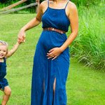 Blue Jean Maxi Dress with Slits Size 6 Photo 1