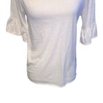 J.Crew Mercantile Cream White Ruffled Bell Short Sleeve Top Blouse Knit Photo 3