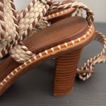Ulla Johnson RARE Deia High Block Heel Sandal Woven Ankle Strap Natural EU40 Photo 12