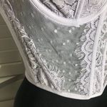 Forever 21 Cropped Top Bustier Cami Corset Sheer Floral Lace Violet/Lavender M Photo 8