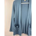 Hue Sleepwear Womens Blue Cardigan With Pockets Size XS Polyester Spandex Blend Photo 1
