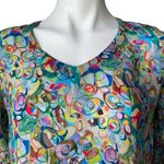 APNY Semi Sheer Abstract Multi Color Pullover Print Tunic, Sz S Photo 8