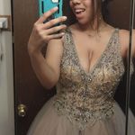 Prom Dress Tan Size 8.5 Photo 0