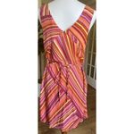 Wild Fable NEW  Women's Dress Orange Pink Stripe Tie Back Sleeveless Medium Y2K Photo 4