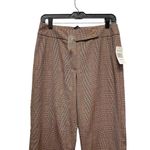 Ninety Women’s Sz 4 Brown Fall Plaid Houndstooth Straight Leg Trousers Pants Photo 1