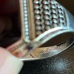 Elegant obsidian S925 antique silver ring size 9.5 Photo 7