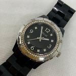 Relic  women watch silver black toned 35mm round case rhinestones WR running Photo 1