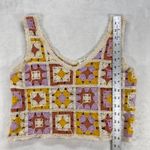 Rebellion Again Crochet Crop Top Granny Square Knit Sleeveless XS Photo 2