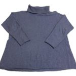 Eileen Fisher Sweater Womens X Large Blue Turtleneck Cotton Cashmere Blend Photo 0