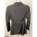 Calvin Klein  Black Belted Jacket Women's‎ Sz L Collared Zip Up Lightweight Photo 3