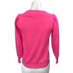 Ann Taylor  LOFT Pink Knit Boat Neck Puff Sleeve Pullover Sweater Blouse Top XXS Photo 1