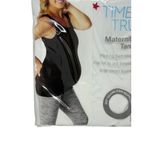 NEW Time and Tru Maternity Tank XL White Seamless 360° Support Top Pregnancy Black Photo 2