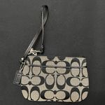 Coach Wristlet, Black & Grey Large C Signature with Black Patent Trim Photo 2